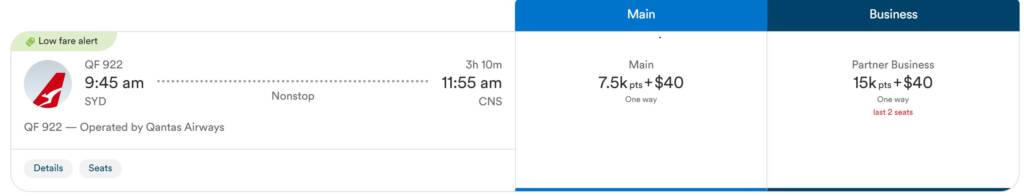 Alaska Airlines Atmos Rewards SYD-CNS_QF